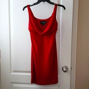 Nicole Miller Red Cowl Neck Sheath Dress
